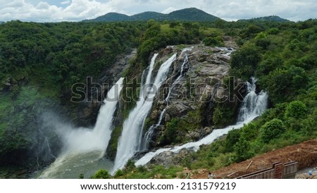 Gaganachukki falls. Famous Shivanasumdra waterfalls Karnataka. Tourist places near Bangalore and Mysore.