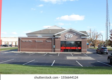 Gahanna, Ohio-USA November 4, 2019:
Triple AAA Car Care Plus Facility Provides Car Maintenance, Travel Assistance And Insurance Services To Members.