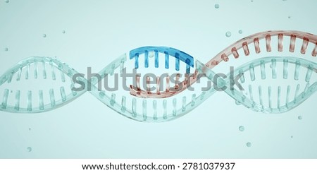 Gain of function research. A section of DNA is breaking apart. CRISPR-Cas9. Genetic medicine. Photo stock