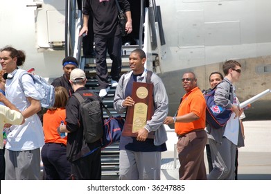 GAINESVILLE, FL - APRIL 3: Al Horford Along With Other University Of Florida Basketball Team Members Arrive With The NCAA National Championship Trophy At The Airport April 3, 2007 In Gainesville, FL.