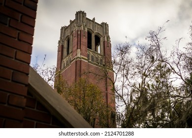 Gainesville, Florida - January 28, 2022: Century Tower At University Of Florida College Campus