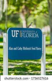 Gainesville, Florida / USA - May 2 2020: Alan And Cathy Hitchcock Food Pantry In University Of Florida. Sign On The Campus.