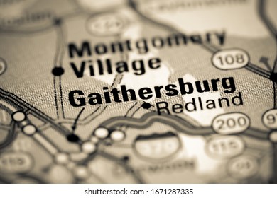 Gaithersburg. Maryland. USA On A Map