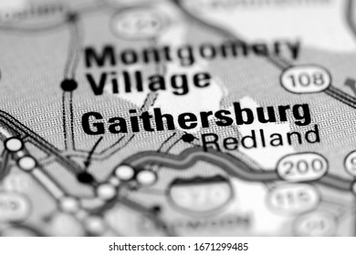 Gaithersburg. Maryland. USA On A Map