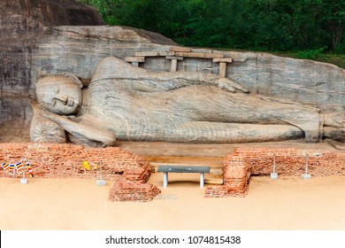 The Gal Vihara or Gal Viharaya and originally the Uttararama is a rock temple of the Buddha situated in the ancient city of Polonnaruwa in Sri Lanka. - Shutterstock ID 1074815438