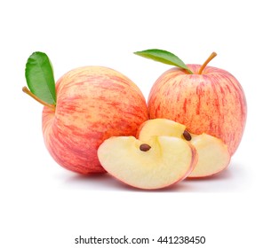 Gala Apples Isolate On White Background