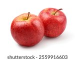 Gala apples isolated on white background. Clipping path.