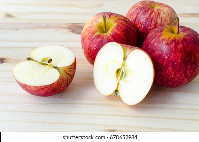 Gala Apples On Wooden Table