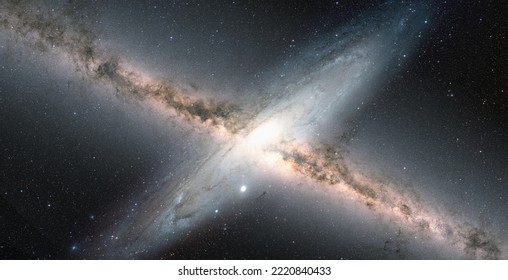 Galactic catastrophe - Andromeda galaxy collide with milky way galaxy "Elements of this image furnished by NASA " - Powered by Shutterstock