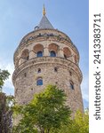 Galata Tower Historic Landmark Structure at Beyoglu Istanbul Turkey