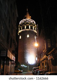 Galata Tower in Istanbul by Night