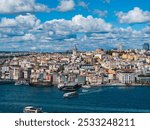 Galata Tower and Istanbul City Drone Photo, Galata Beyoglu, Istanbul Turkiye (Turkey)