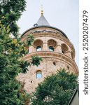 Galata Tower in Istanbul is getting ready for the day