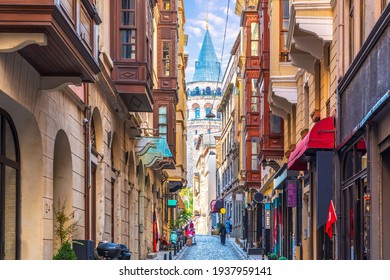 Galata Tower, Istanbul, view from the narrow street