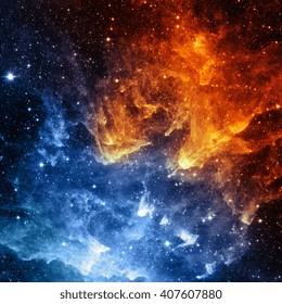 Galaxy. Contrast Of Color - Elements Of This Image Furnished By NASA