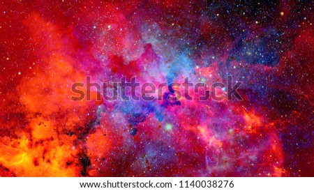 Galaxy and nebula. Elements of this Image Furnished by NASA