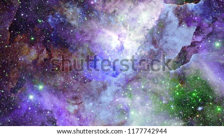 Galaxy and nebula. Elements of this Image Furnished by NASA