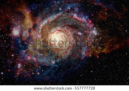 Galaxy and nebula. Elements of this Image Furnished by NASA