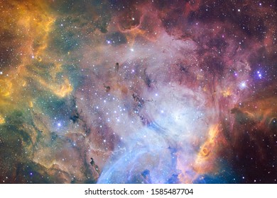 Galaxy in outer space. Beautiful science fiction wallpaper. Elements of this image furnished by NASA - Shutterstock ID 1585487704