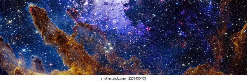 Galaxy somewhere in outer space. Cosmic wallpaper. Elements of this image furnished by NASA - Shutterstock ID 2255433403