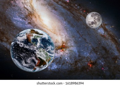 Galaxy in space, beauty of universe, black hole. “Elements furnished by NASA”