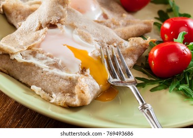 Galette Complete Crepes Ham Cheese Poached Stock Photo 769493686 ...