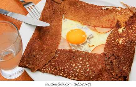 Galette Complete Traditional French Buckwheat Crepe Stock Photo ...