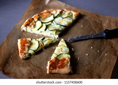 Galette Made With Courgette And Cheese (ricotta, Mozzarella, Parmesan). Selective Focus. 