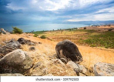 Galilee panorama taken from Mount of Beatitudes which is believed to be the one from where Jesus gave Sermon on the Mount