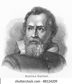 Galileo Galilei - Picture from Meyers Lexicon books written in German language. Collection of 21 volumes published  between 1905 and 1909.