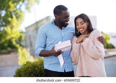 Gallant Creative Guy Receiving A Surprise Gift