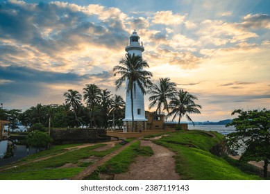 Galle Lighthouse and coast in Galle,  Southern Province of Sri Lanka - Powered by Shutterstock