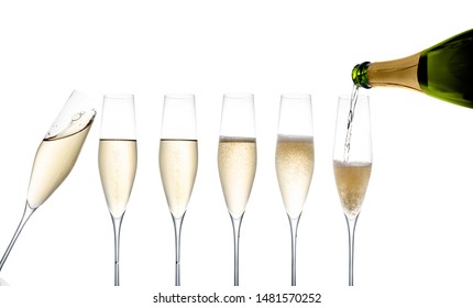 Gallerie champagne flutes isolated on white background - Powered by Shutterstock