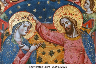 Gallerie dell'Accademia. Coronation of the Virgin by Catarino di Marco da Venezia. Wood Panel.  Italy. 