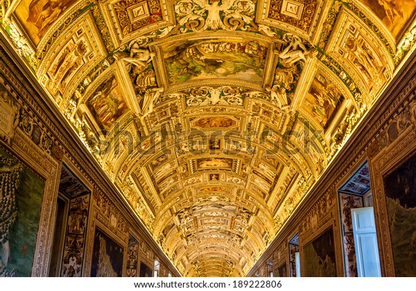 Gallery Ceiling Vatican Museum Vatican City Stockfoto Jetzt