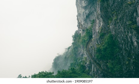 Gallery Road By Cliff On Top Of Wugong Mountain (Wugongshan) In Jiangxi, China