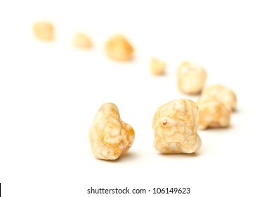 Gallstones Removed From A Person's Gall Bladder By Surgery On White Background