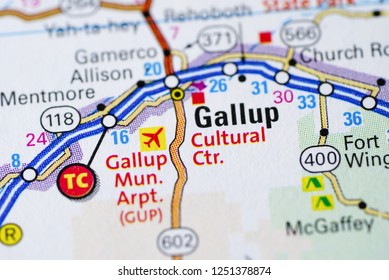 Gallup. New Mexico. Geography Road Map of United States of America : USA     