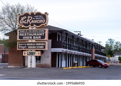 Gallup, New Mexico - May 18, 2021: The famous historic El Rancho Motel Hotel, off of Route 66