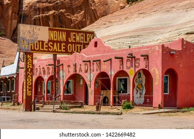 Gallup, New Mexico / USA - May 15, 2019: Indian Village Trading Post along Old Historic Route 66 along the New Mexico-Arizona boarder