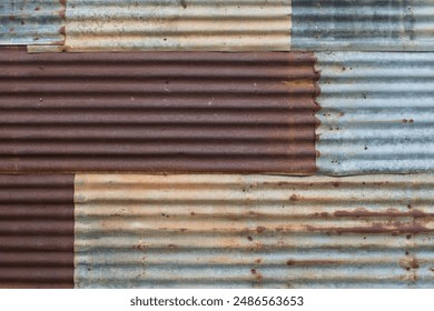 galvanized sheet texture background Old and rusty brown. galvanized leather