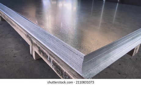 Galvanized steel plate for background. 