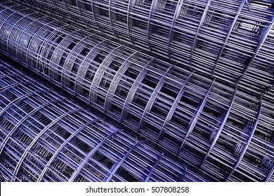 Galvanized Welded Wire Mesh Twisted Into A Roll  Background