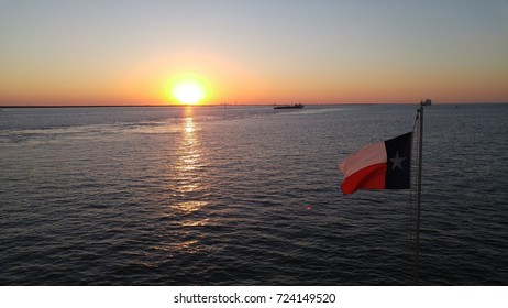 Galveston Bay, TX At Sunset