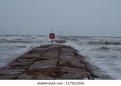 Galveston Jetty During Storm