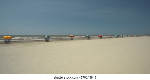 Galveston Texas Beach Umbrellas