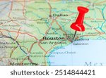 Galveston, Texas, USA pin on map