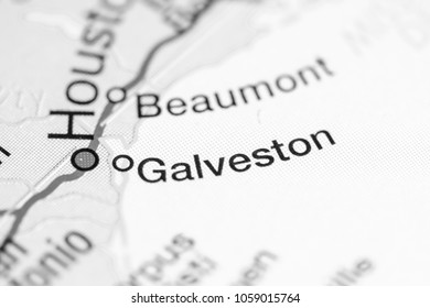Galveston. USA On A Map