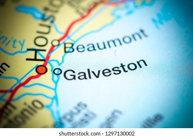 Galveston. USA On A Map