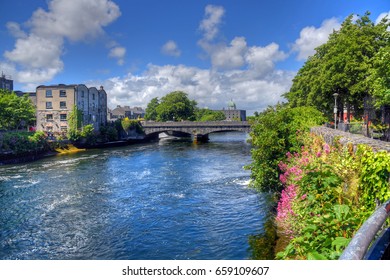 Galway, Ireland And The River Corrib.